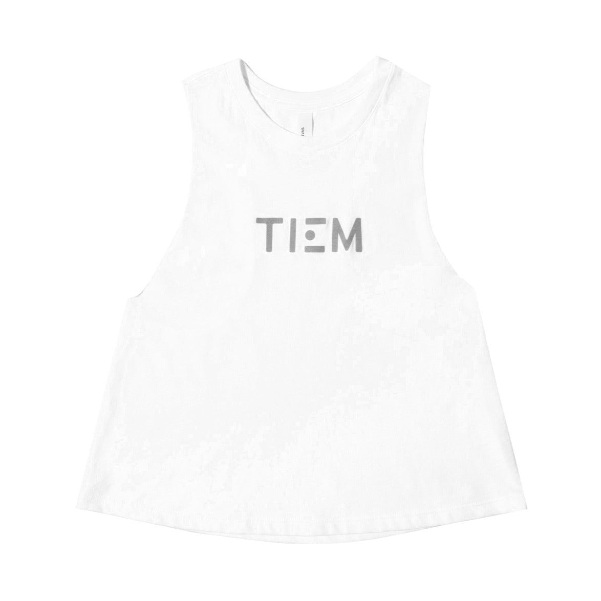 Racerback Cropped Tank - White/Silver