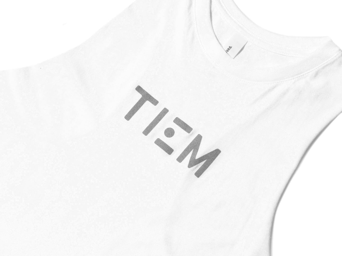 Racerback Cropped Tank - White/Silver