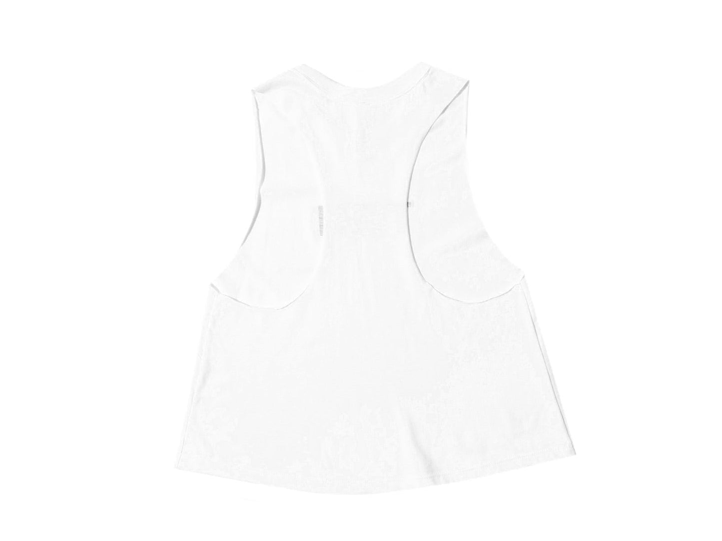 Racerback Cropped Tank - White/Silver
