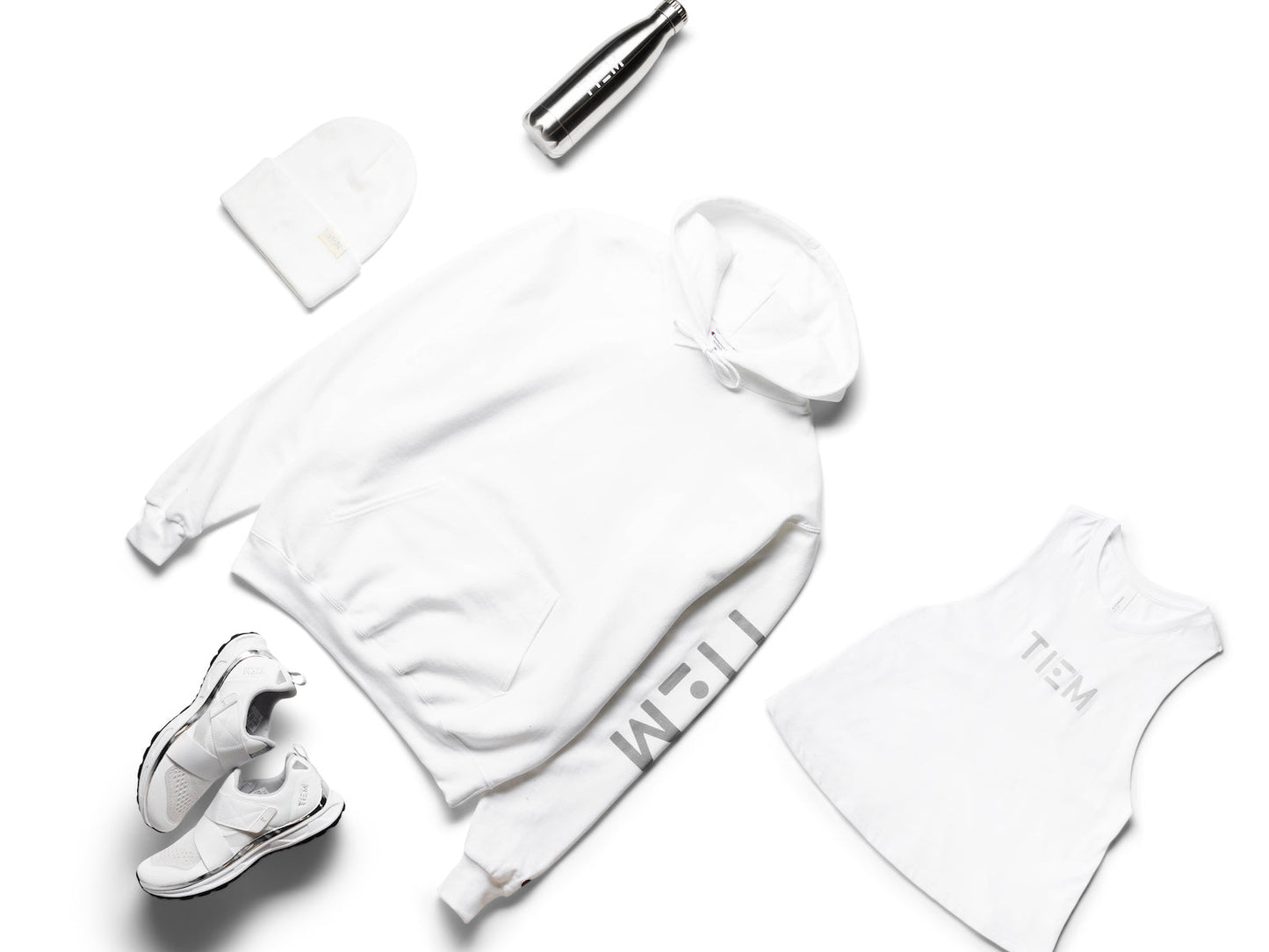 Racerback Cropped Tank - White/Silver