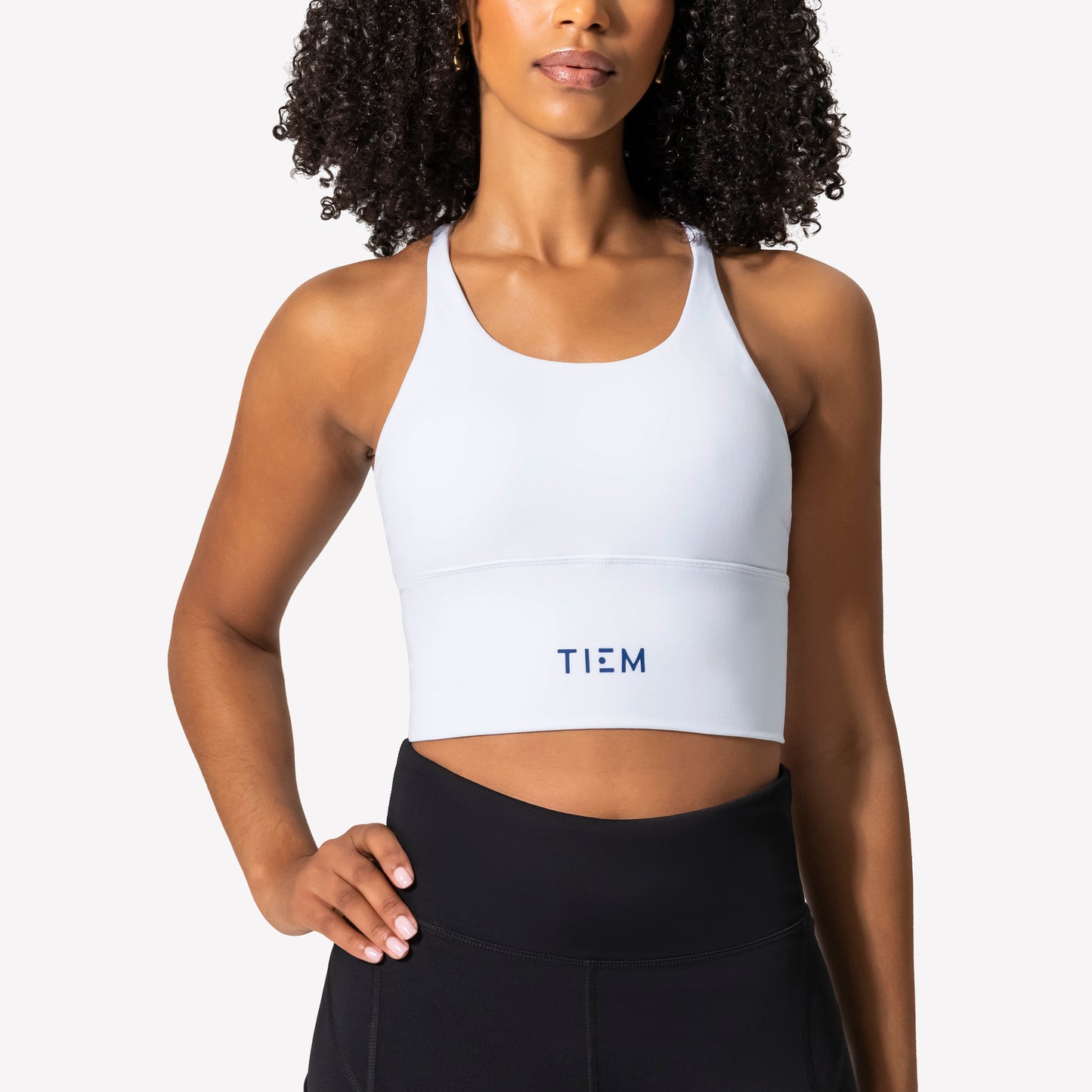 Strappy Sports Bra - White/Navy