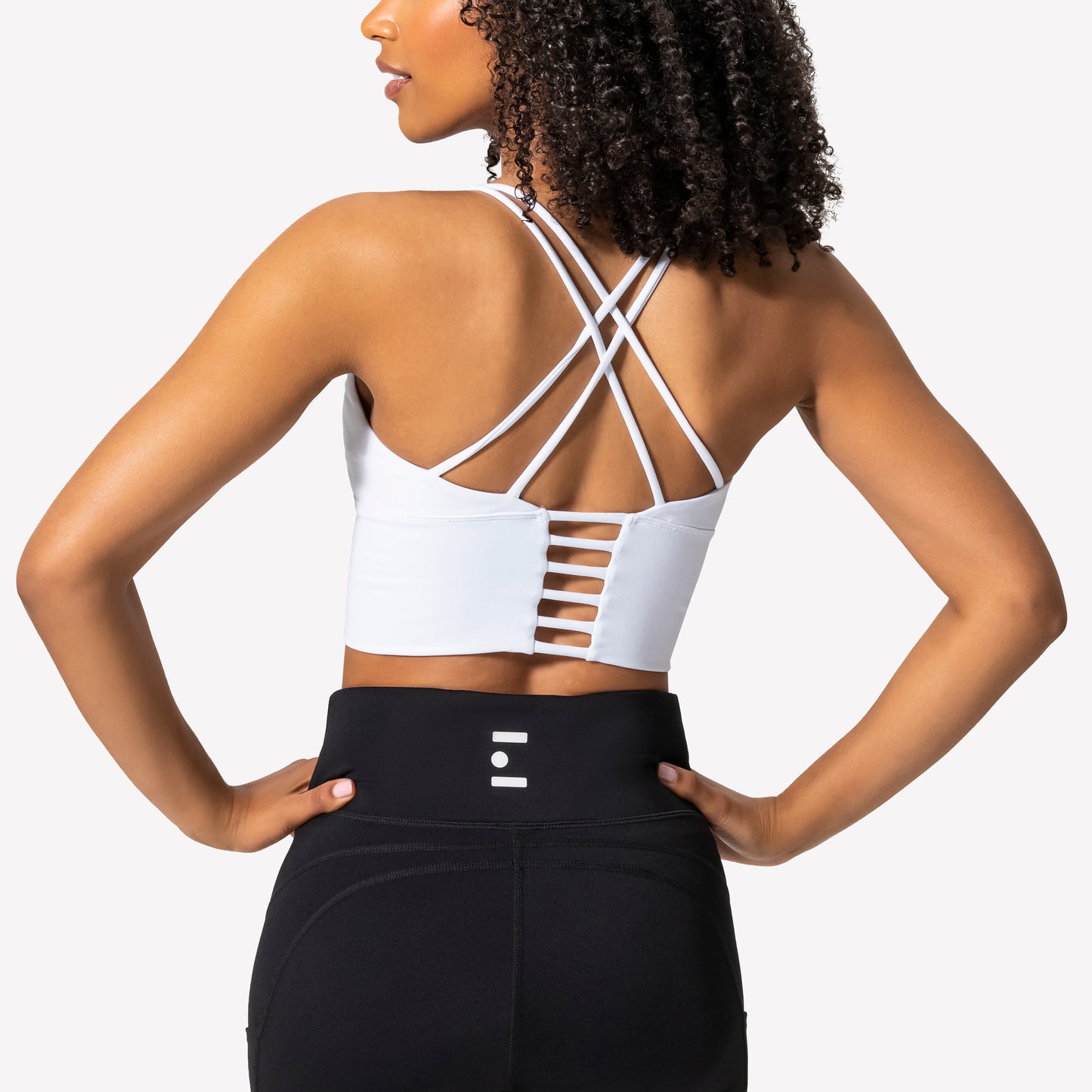 Strappy Sports Bra - White/Navy