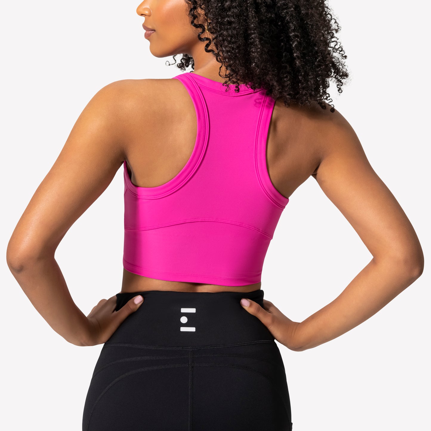 Racerback Sports Bra - Pink/White