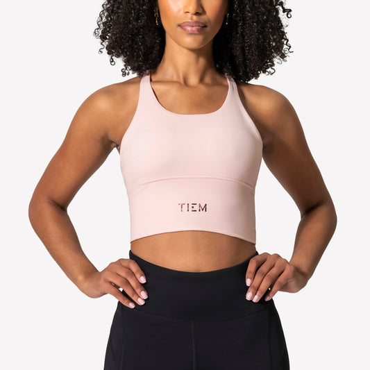 Strappy Sports Bra - Pink/Rose Gold