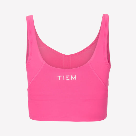 V-Neck Sports Bra - Pink/White
