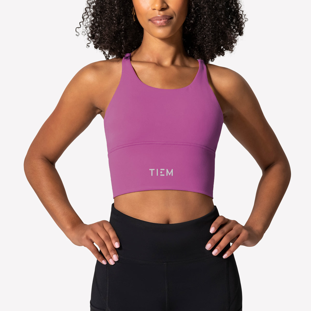 Strappy Sports Bra - Orchid/White