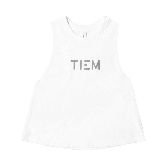 Racerback Cropped Tank - White/Silver