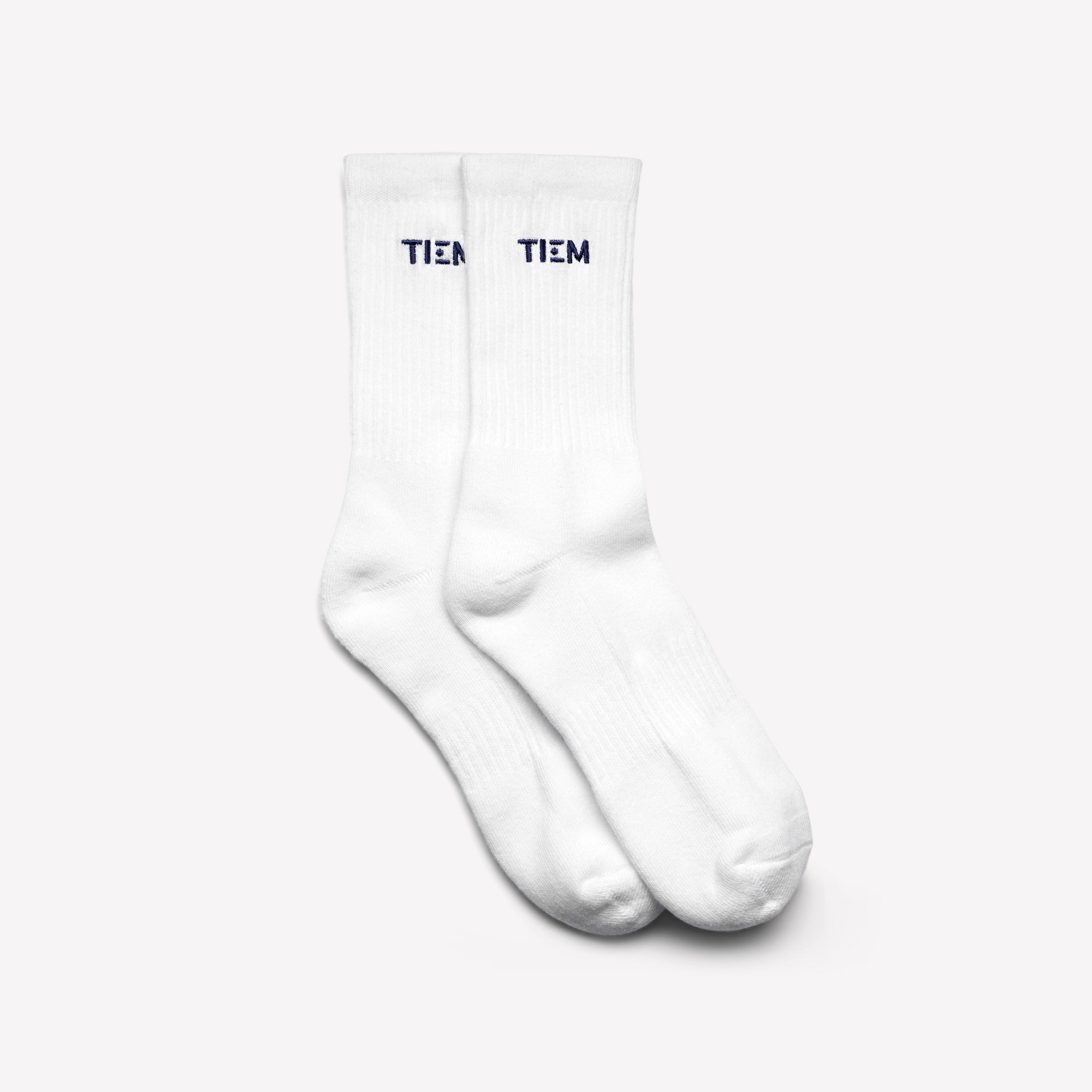 Cotton Crew Socks - White/Navy – TIEM Wholesale