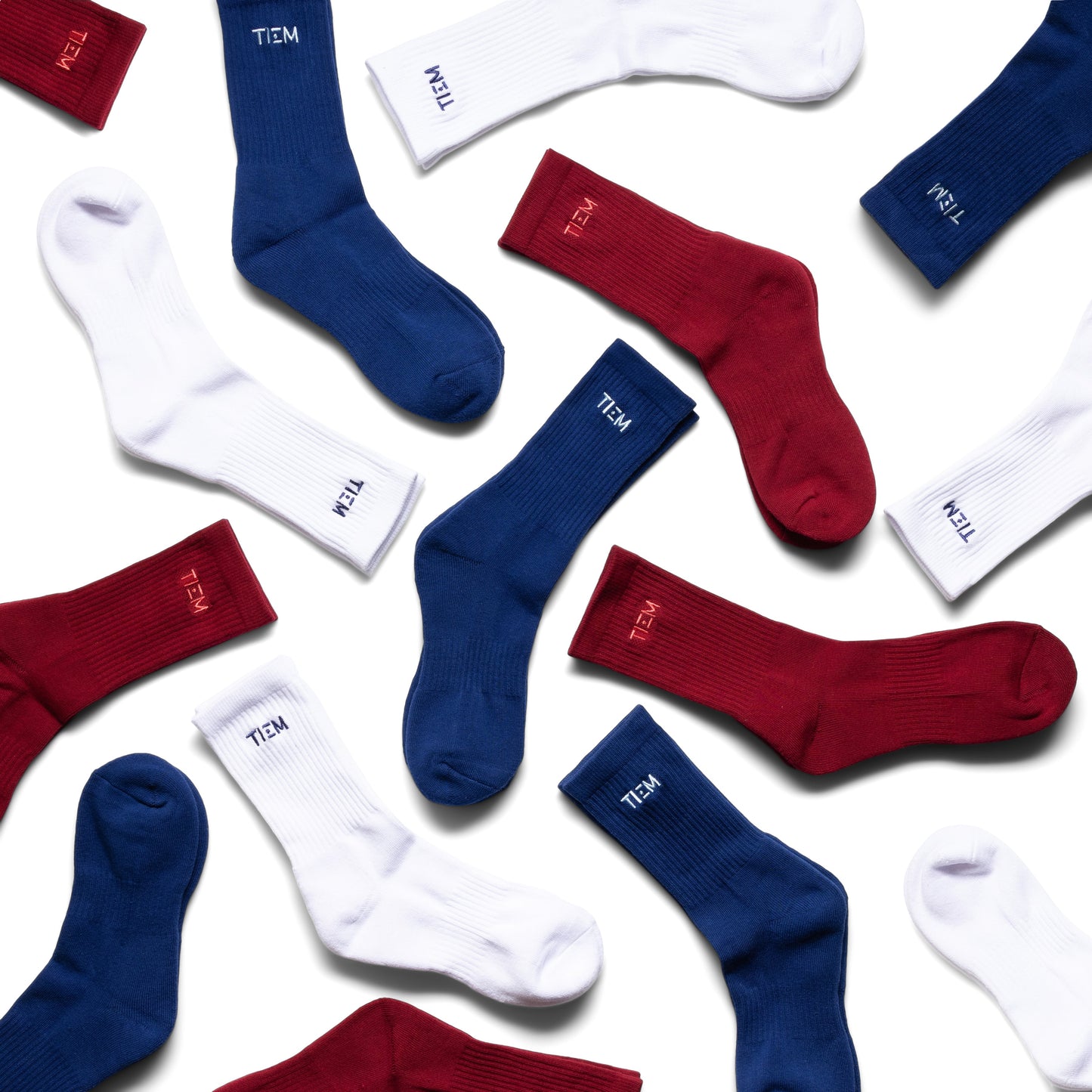 Cotton Crew Socks - Navy/Blue